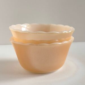 Anchor Hocking Fire-King Peach Lustre Custard Cups Set of 2)